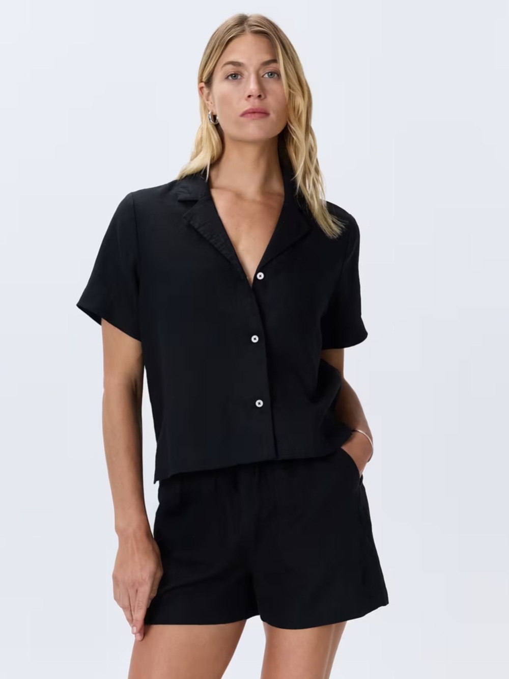 QUINCE 100% European Linen Short Sleeve Shirt Sz M